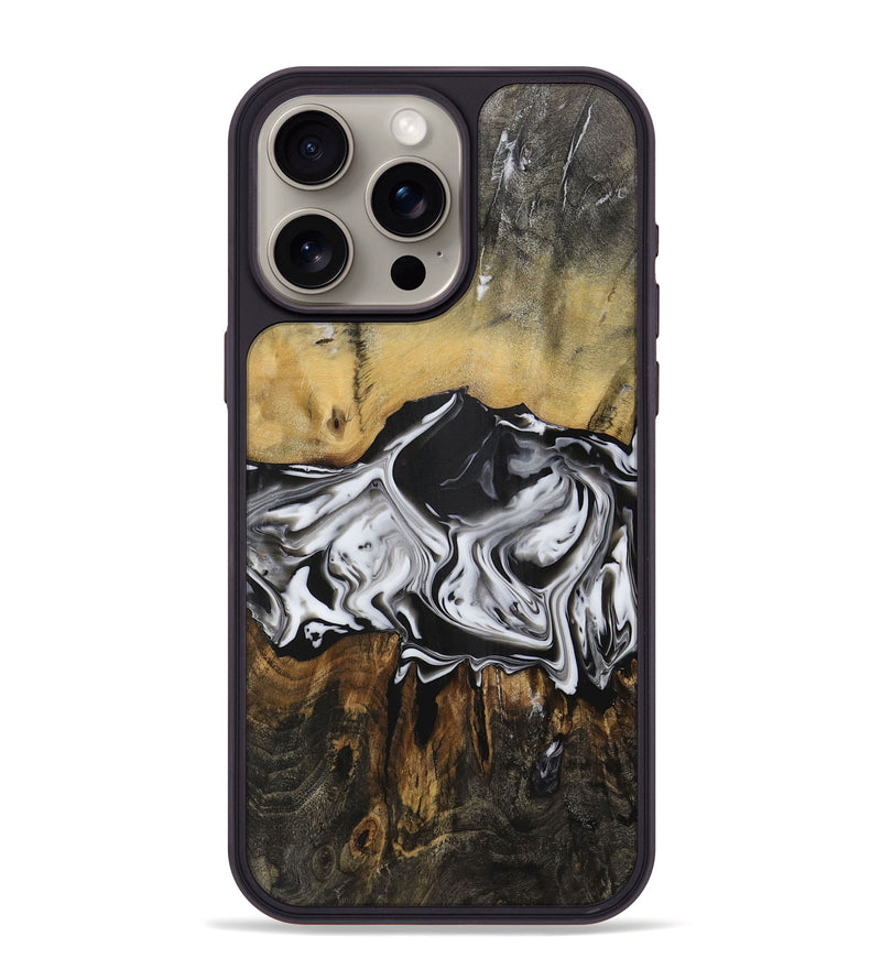 iPhone 15 Pro Max Wood Phone Case - Gateway (Black & White, 729423)