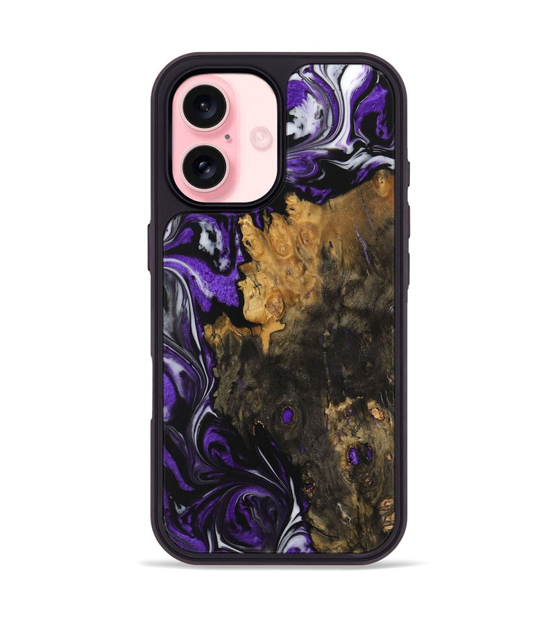 iPhone 16 Wood Phone Case - Maaike (Purple, 729430)