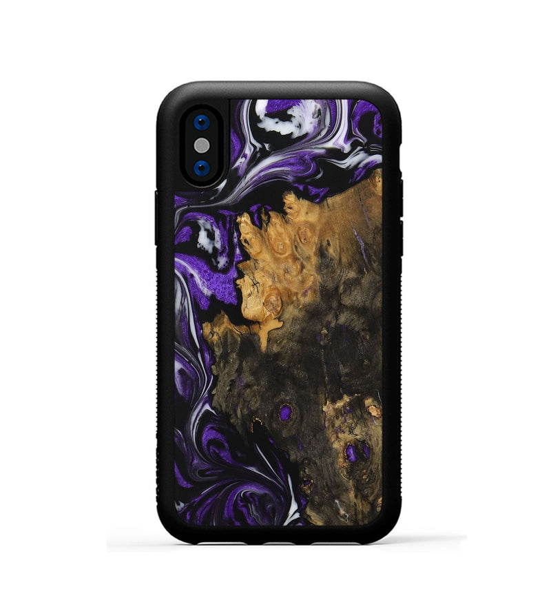 iPhone Xs Wood Phone Case - Maaike (Purple, 729430)