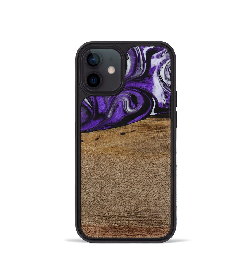 iPhone 12 mini Wood Phone Case - Cleon (Purple, 729432)