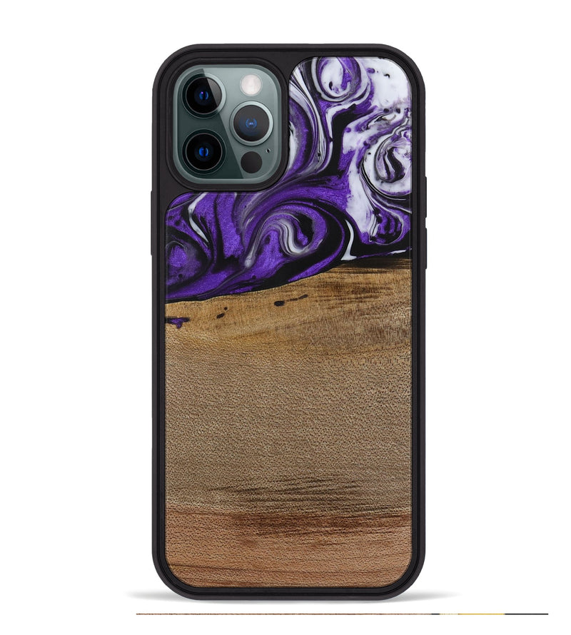 iPhone 12 Pro Max Wood Phone Case - Cleon (Purple, 729432)