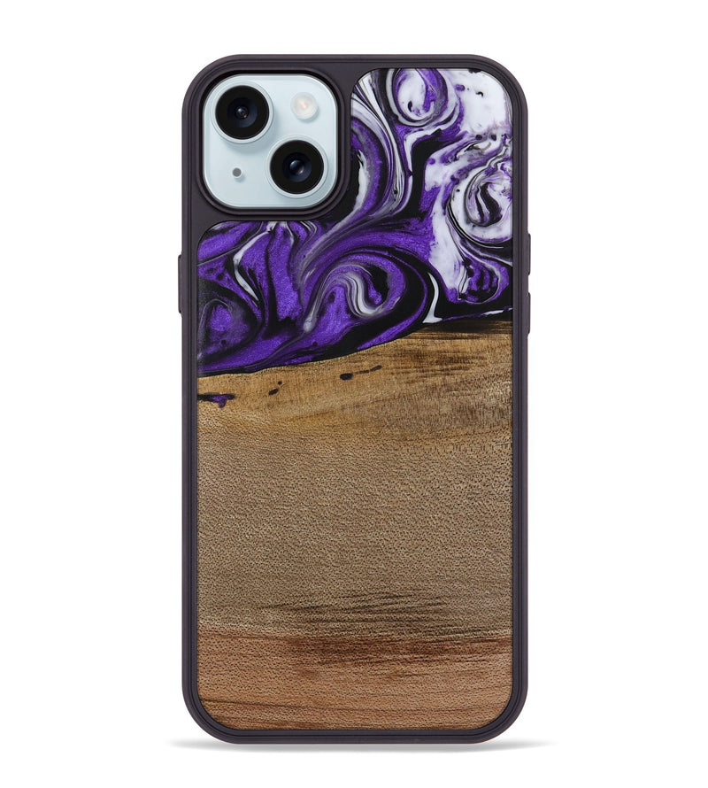 iPhone 15 Plus Wood Phone Case - Cleon (Purple, 729432)