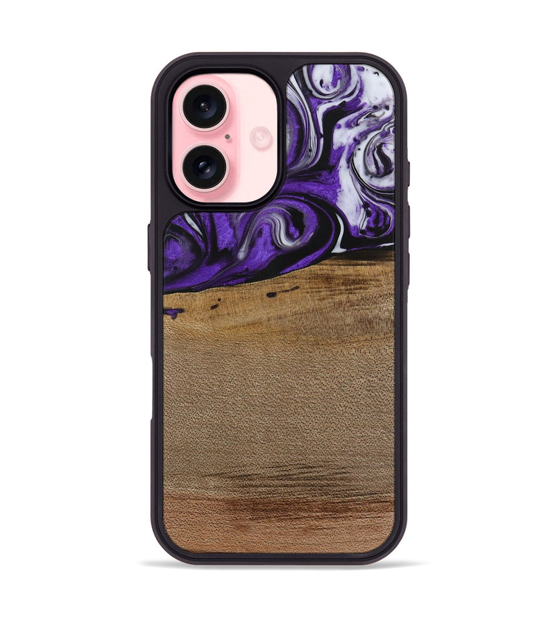 iPhone 16 Wood Phone Case - Cleon (Purple, 729432)