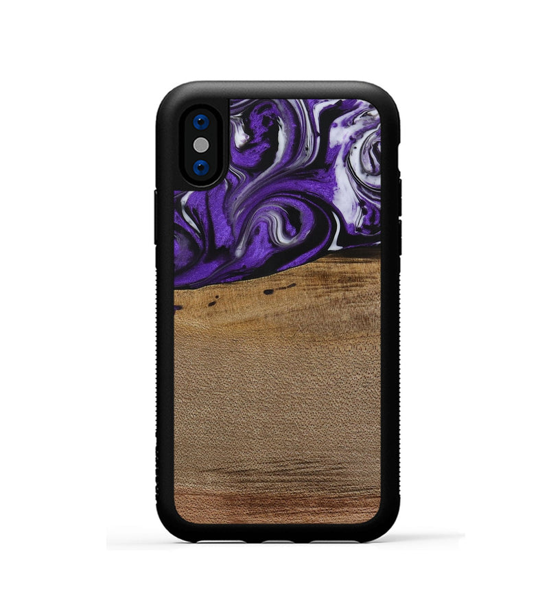 iPhone Xs Wood Phone Case - Cleon (Purple, 729432)