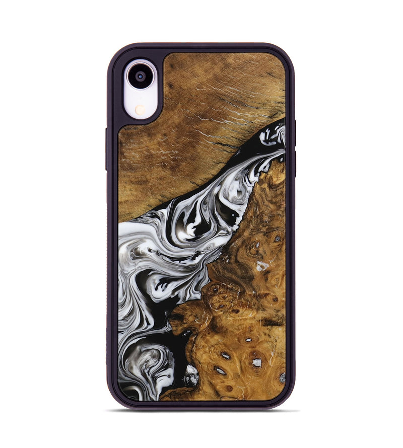 iPhone Xr Wood Phone Case - Dianne (Black & White, 729437)