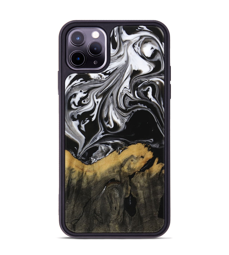 iPhone 11 Pro Max Wood Phone Case - Deegan (Black & White, 729438)