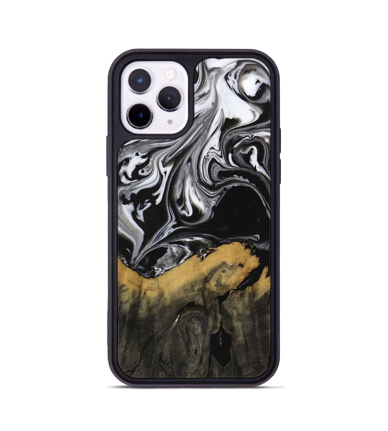 iPhone 11 Pro Wood Phone Case - Deegan (Black & White, 729438)