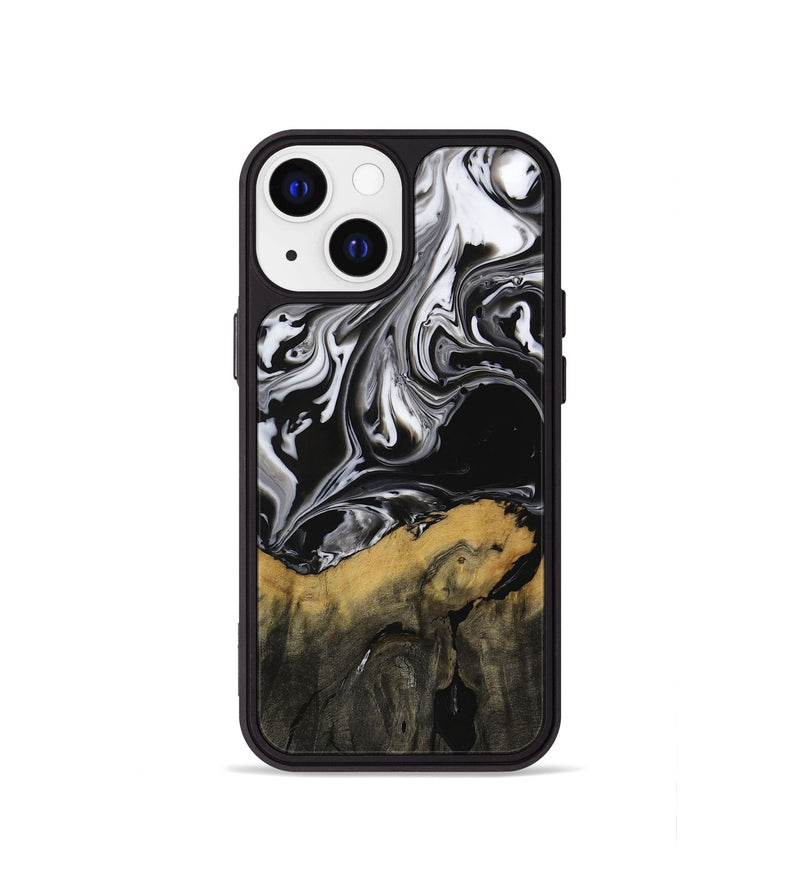 iPhone 13 mini Wood Phone Case - Deegan (Black & White, 729438)