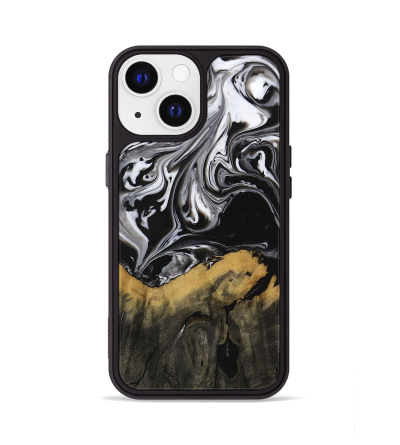 iPhone 13 Wood Phone Case - Deegan (Black & White, 729438)