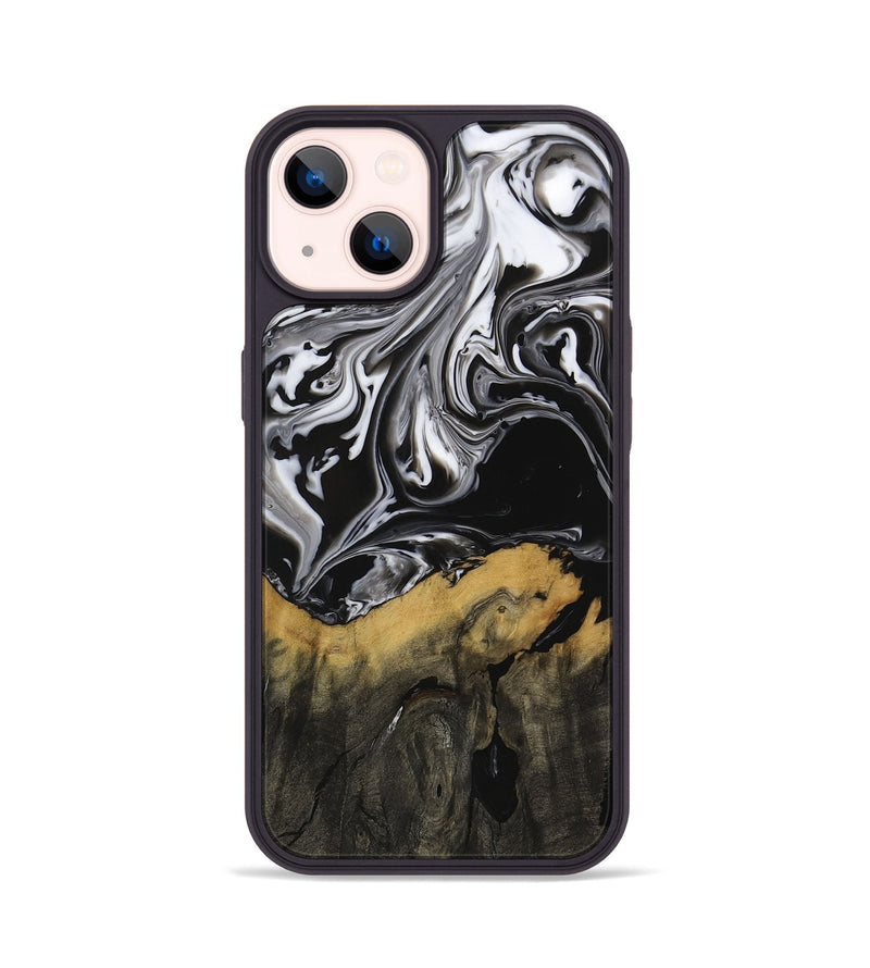 iPhone 14 Wood Phone Case - Deegan (Black & White, 729438)