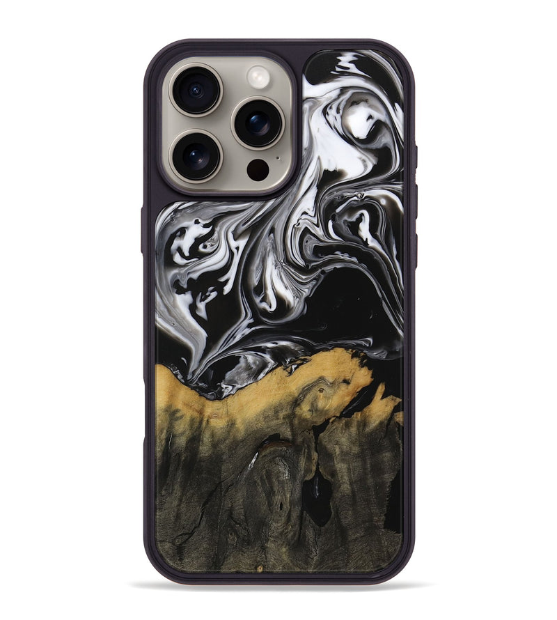 iPhone 16 Pro Max Wood Phone Case - Deegan (Black & White, 729438)