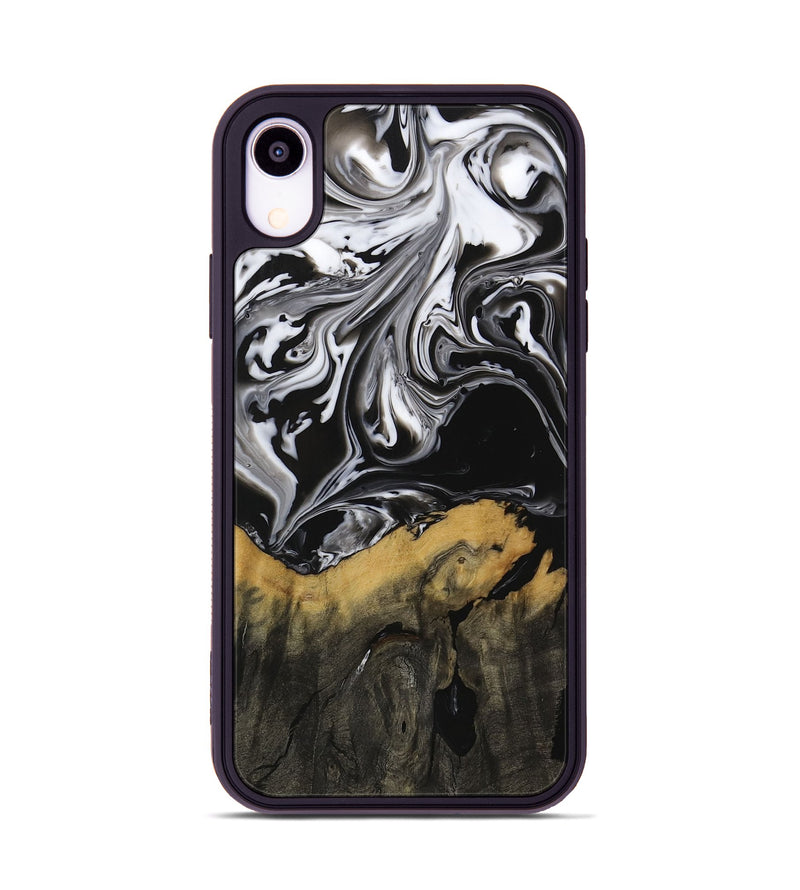 iPhone Xr Wood Phone Case - Deegan (Black & White, 729438)