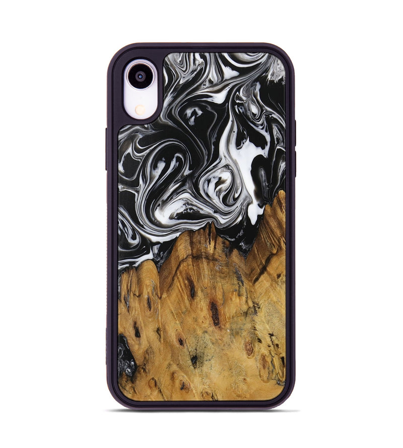 iPhone Xr Wood Phone Case - Fayette (Black & White, 729440)