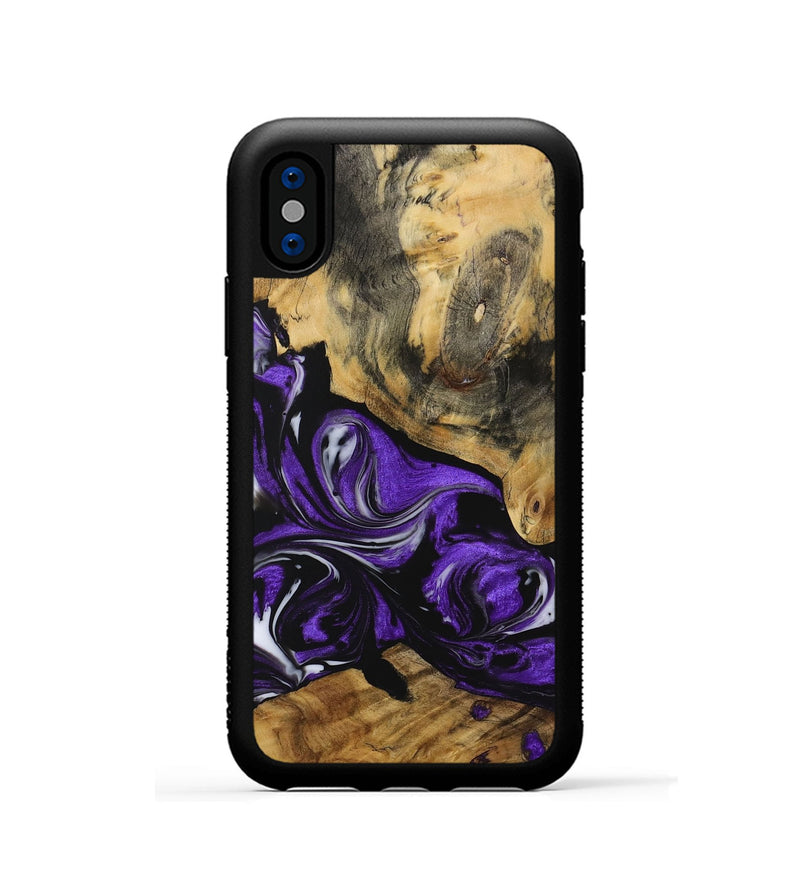 iPhone Xs Wood Phone Case - Darlyne (Purple, 729441)