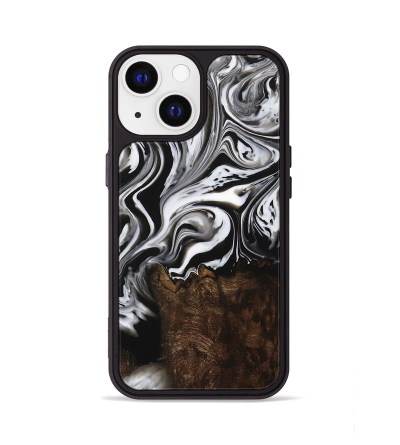 iPhone 13 Wood Phone Case - LeRoy (Black & White, 729442)