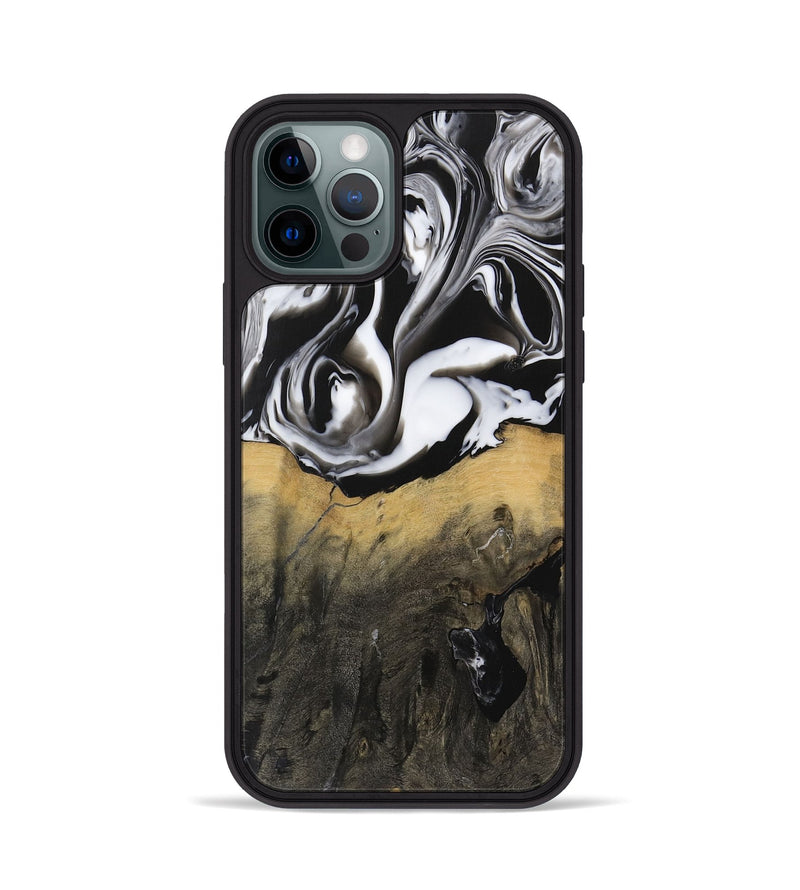 iPhone 12 Pro Wood Phone Case - Kirby (Black & White, 729445)