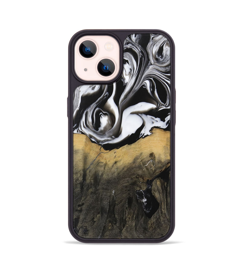 iPhone 14 Wood Phone Case - Kirby (Black & White, 729445)