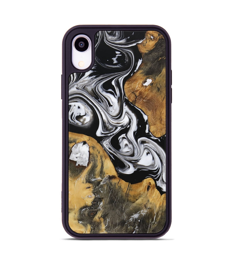 iPhone Xr Wood Phone Case - Coleen (Black & White, 729446)