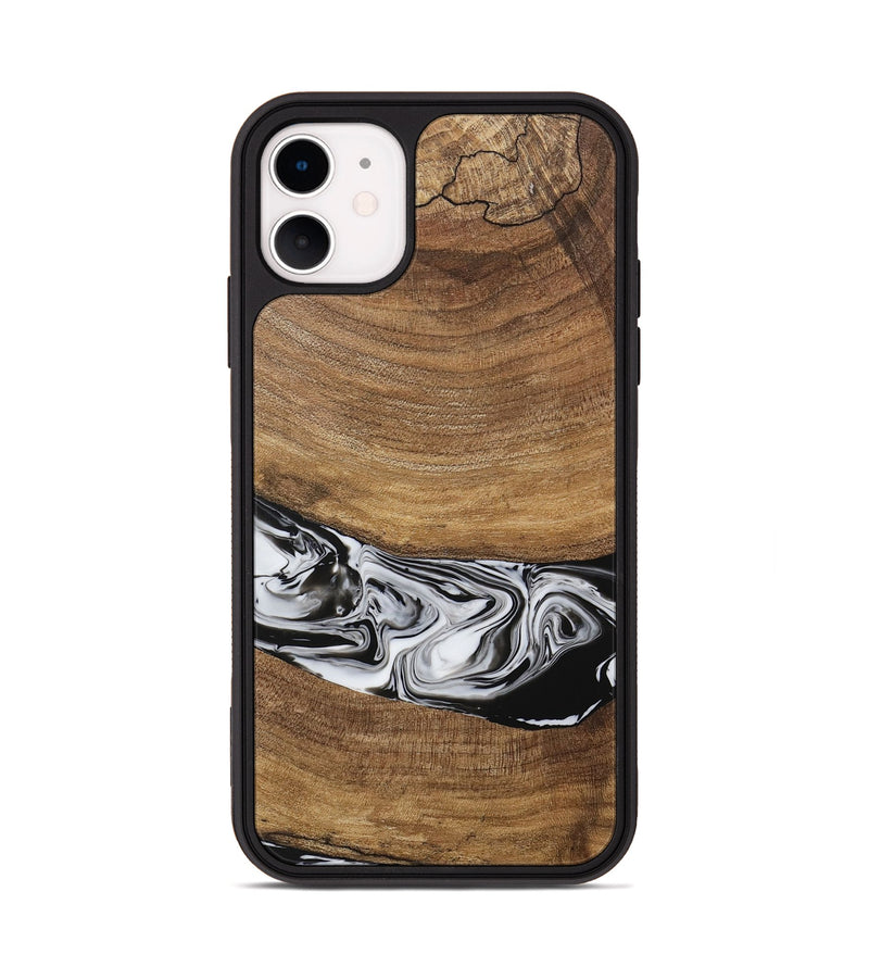 iPhone 11 Wood Phone Case - Ertan (Black & White, 729451)