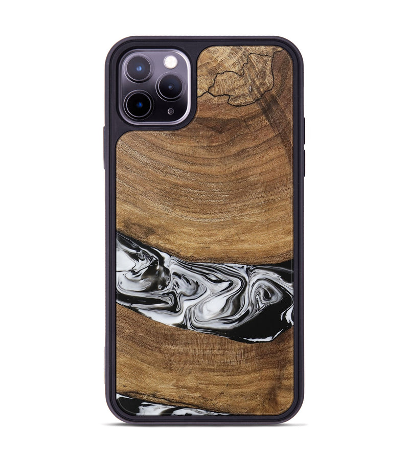 iPhone 11 Pro Max Wood Phone Case - Ertan (Black & White, 729451)