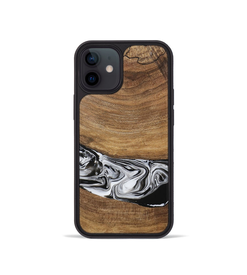 iPhone 12 mini Wood Phone Case - Ertan (Black & White, 729451)