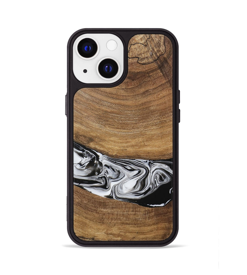 iPhone 13 Wood Phone Case - Ertan (Black & White, 729451)