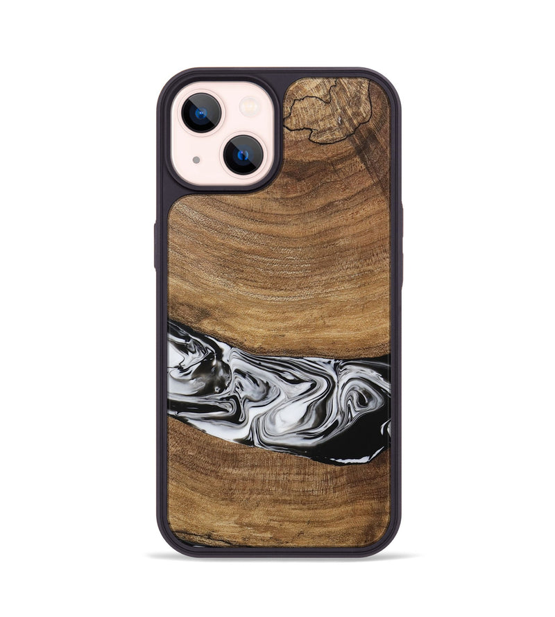 iPhone 14 Wood Phone Case - Ertan (Black & White, 729451)