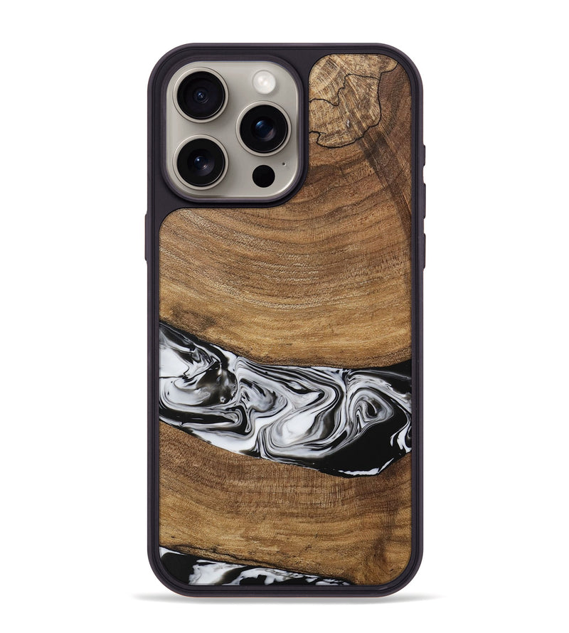 iPhone 15 Pro Max Wood Phone Case - Ertan (Black & White, 729451)