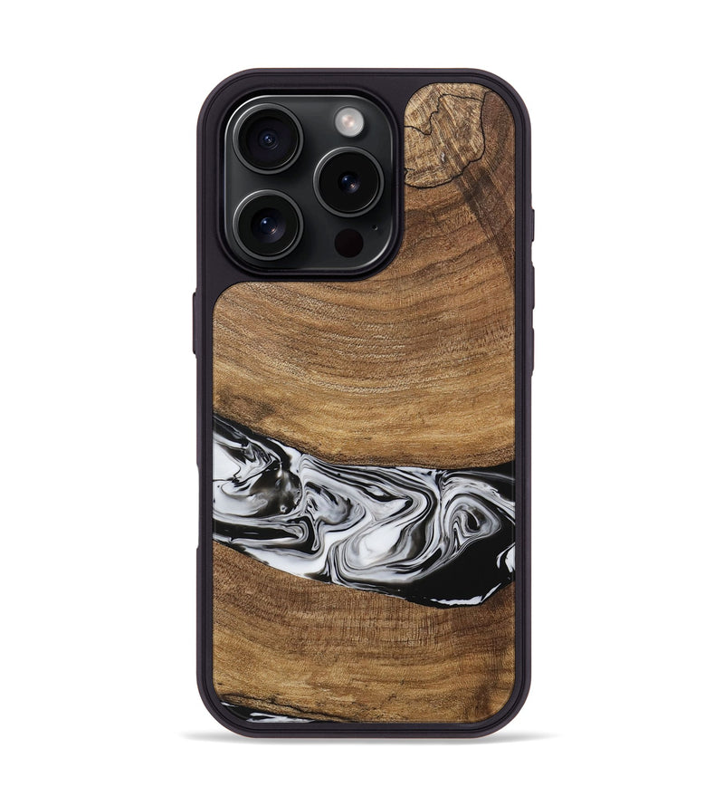 iPhone 16 Pro Wood Phone Case - Ertan (Black & White, 729451)