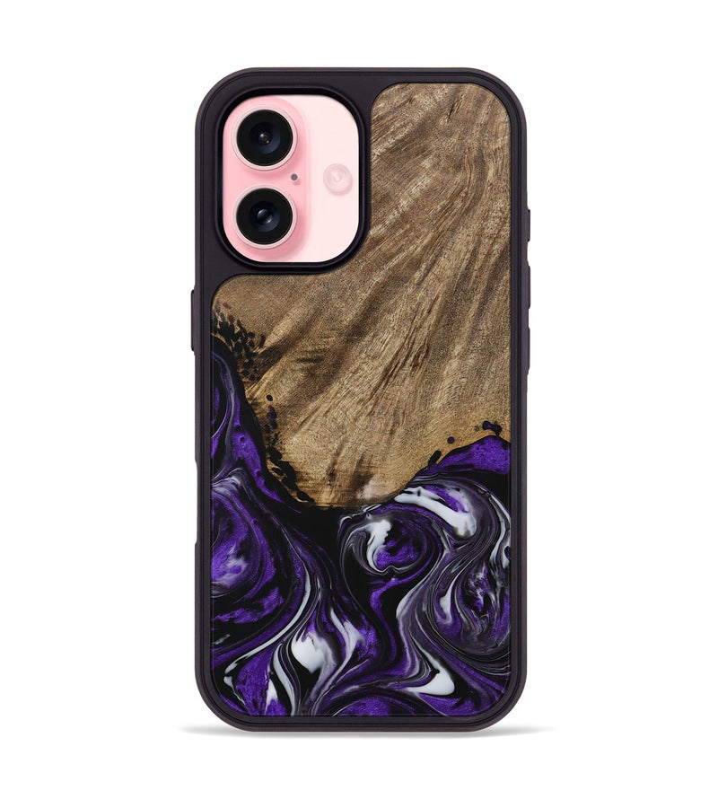 iPhone 16 Wood Phone Case - Andrzej (Purple, 729463)