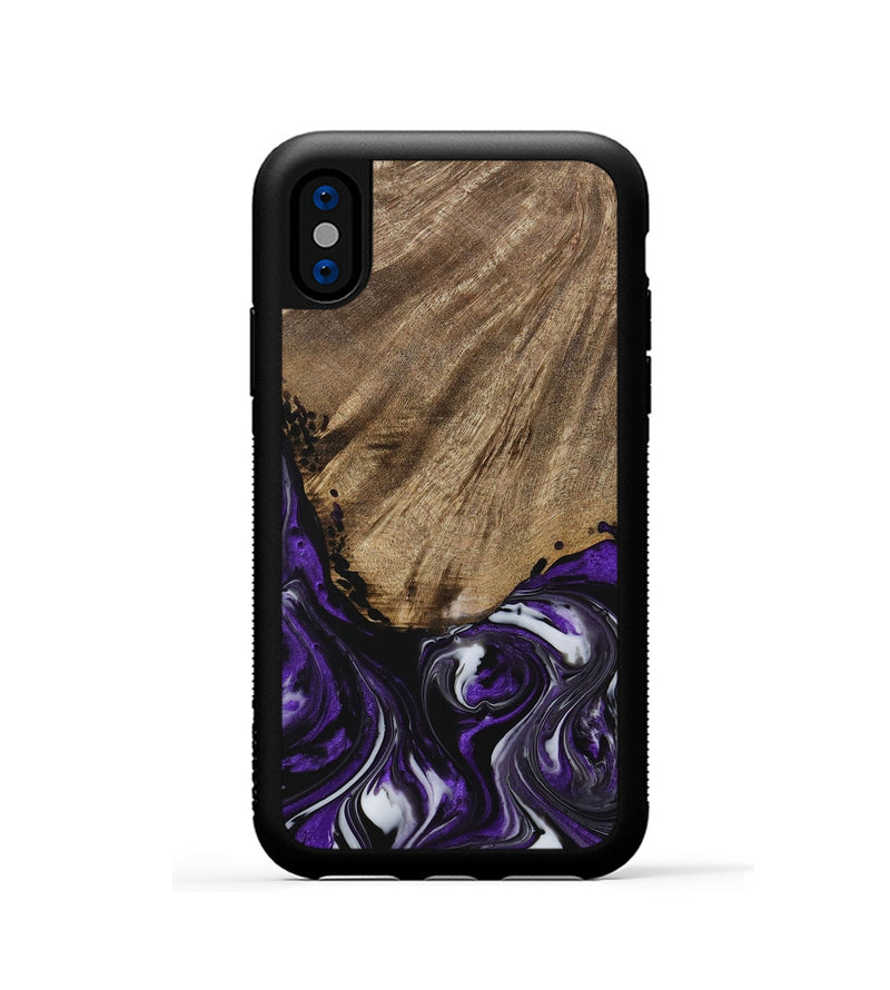 iPhone Xs Wood Phone Case - Andrzej (Purple, 729463)