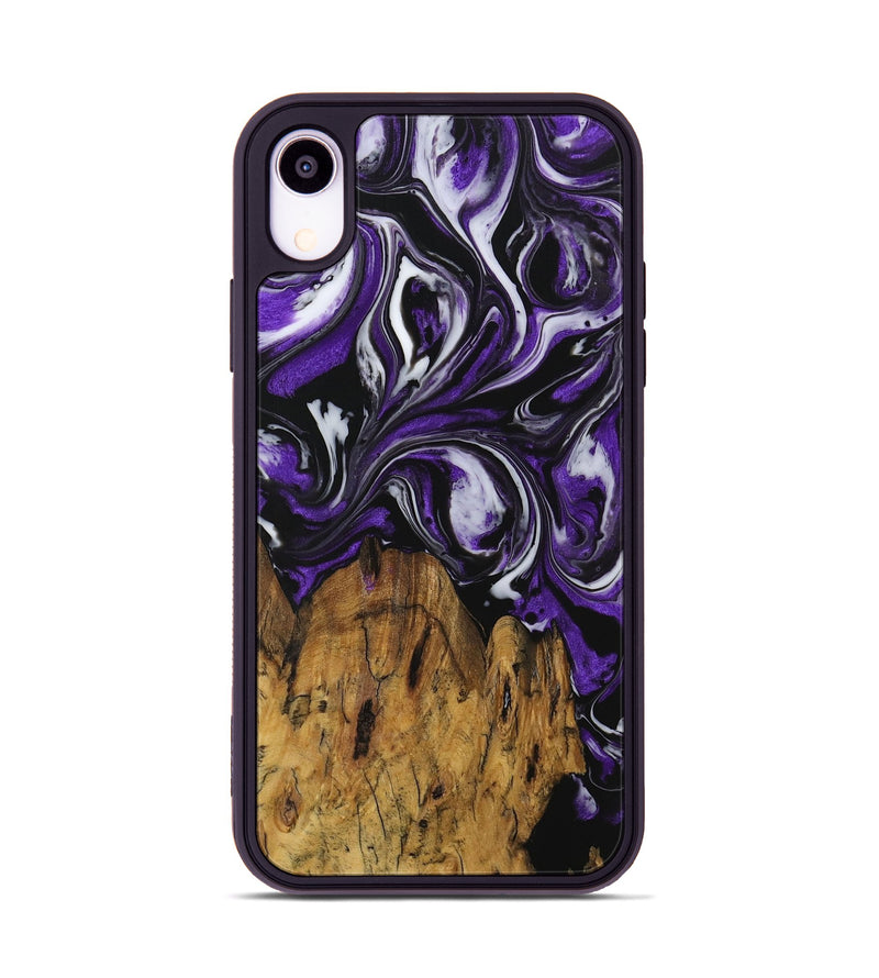 iPhone Xr Wood Phone Case - Four (Purple, 729464)