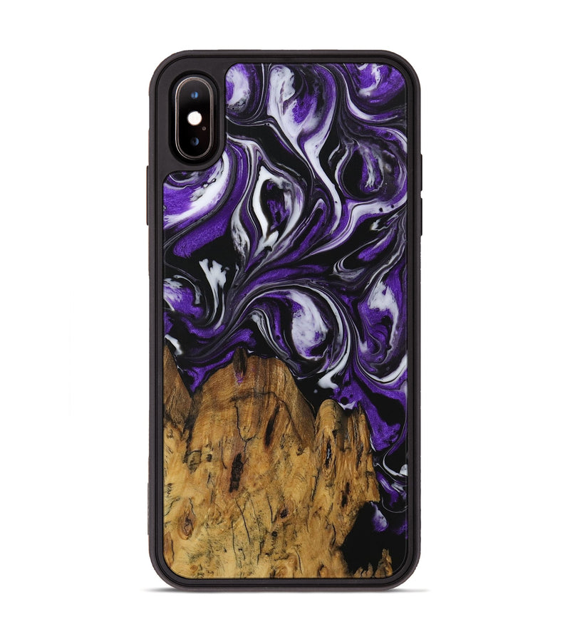 iPhone Xs Max Wood Phone Case - Four (Purple, 729464)