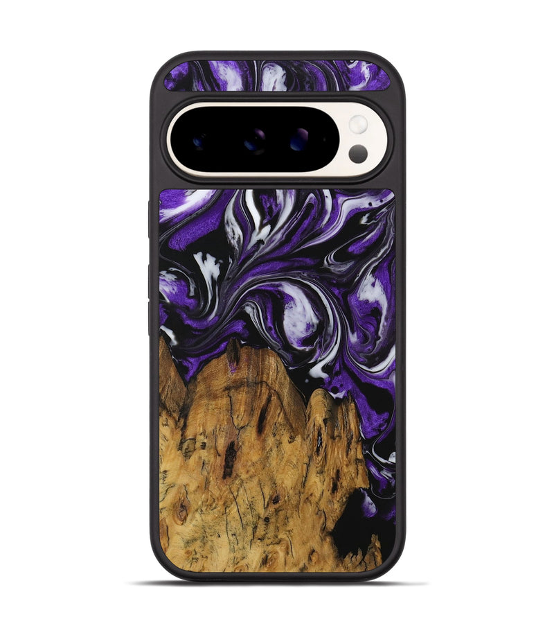 Pixel 9 Pro Wood Phone Case - Four (Purple, 729464)