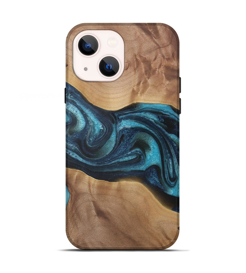 iPhone 13 Wood Live Edge Phone Case - Gladys (Blue, 729500)