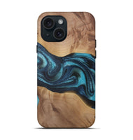 iPhone 15 Wood Live Edge Phone Case - Gladys (Blue, 729500)