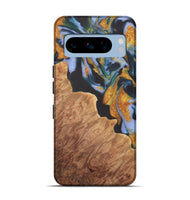 Pixel 8 Pro Wood Live Edge Phone Case - Laryssa (Teal & Gold, 729511)