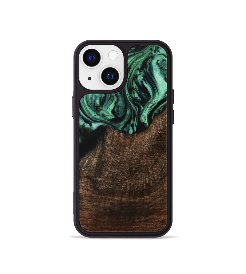 iPhone 13 mini Wood Phone Case - Dillie (Green, 729543)