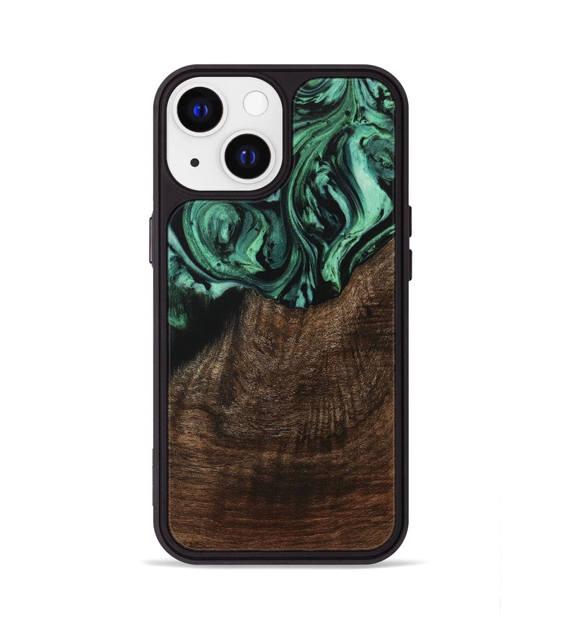 iPhone 13 Wood Phone Case - Dillie (Green, 729543)