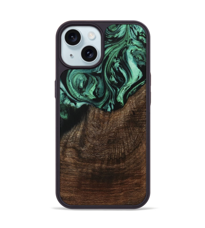 iPhone 15 Wood Phone Case - Dillie (Green, 729543)