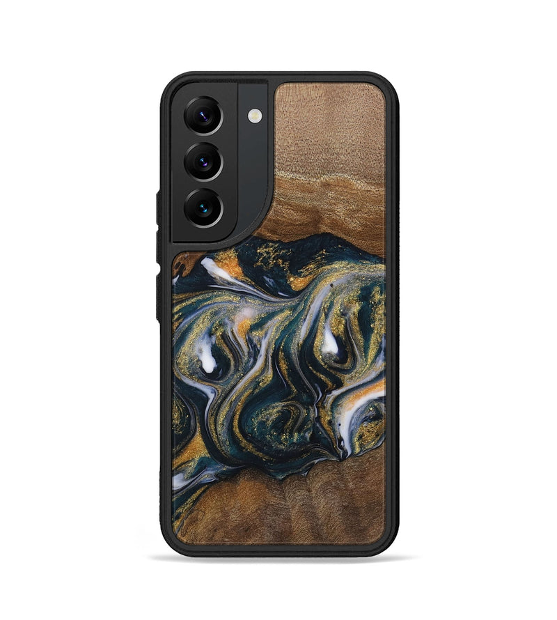 Galaxy S22 Wood Phone Case - Glenn (Teal & Gold, 729546)