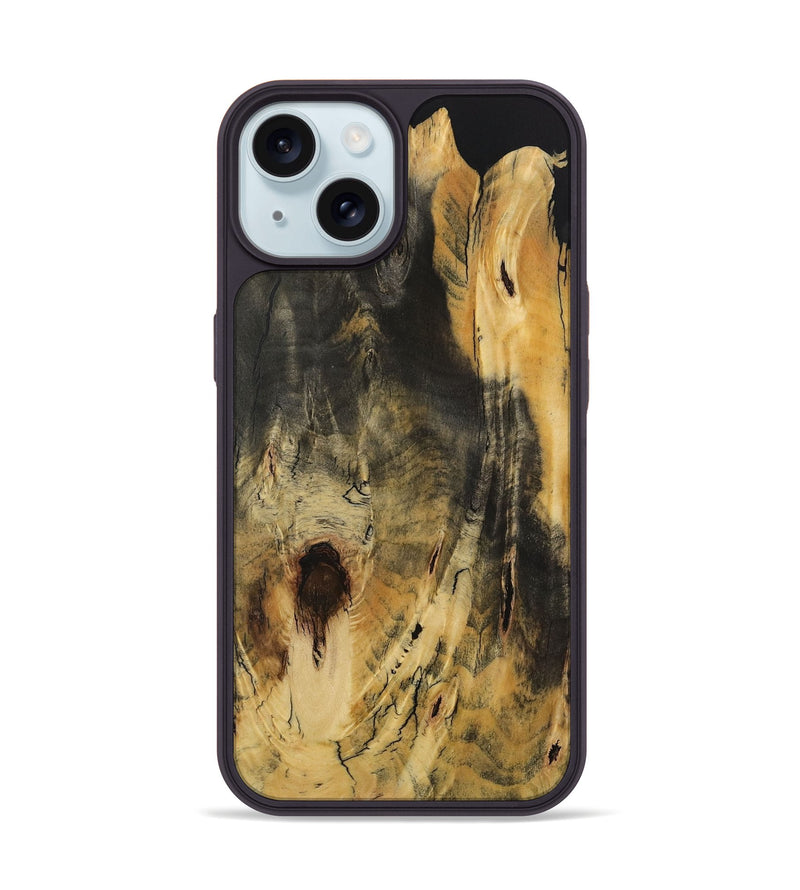 iPhone 15 Wood Phone Case - Kindra (Wood Burl, 729548)