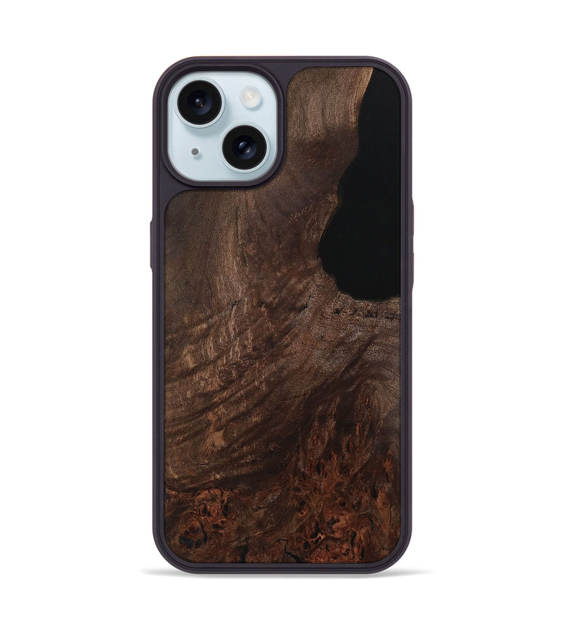 iPhone 15 Wood Phone Case - Male (Wood Burl, 729551)