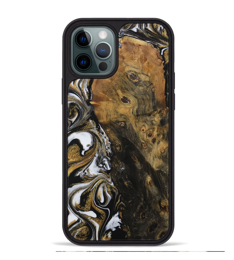 iPhone 12 Pro Max Wood Phone Case - Carolan (Black & White, 729560)