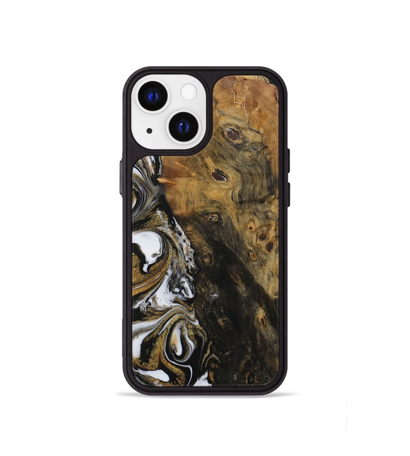 iPhone 13 mini Wood Phone Case - Carolan (Black & White, 729560)