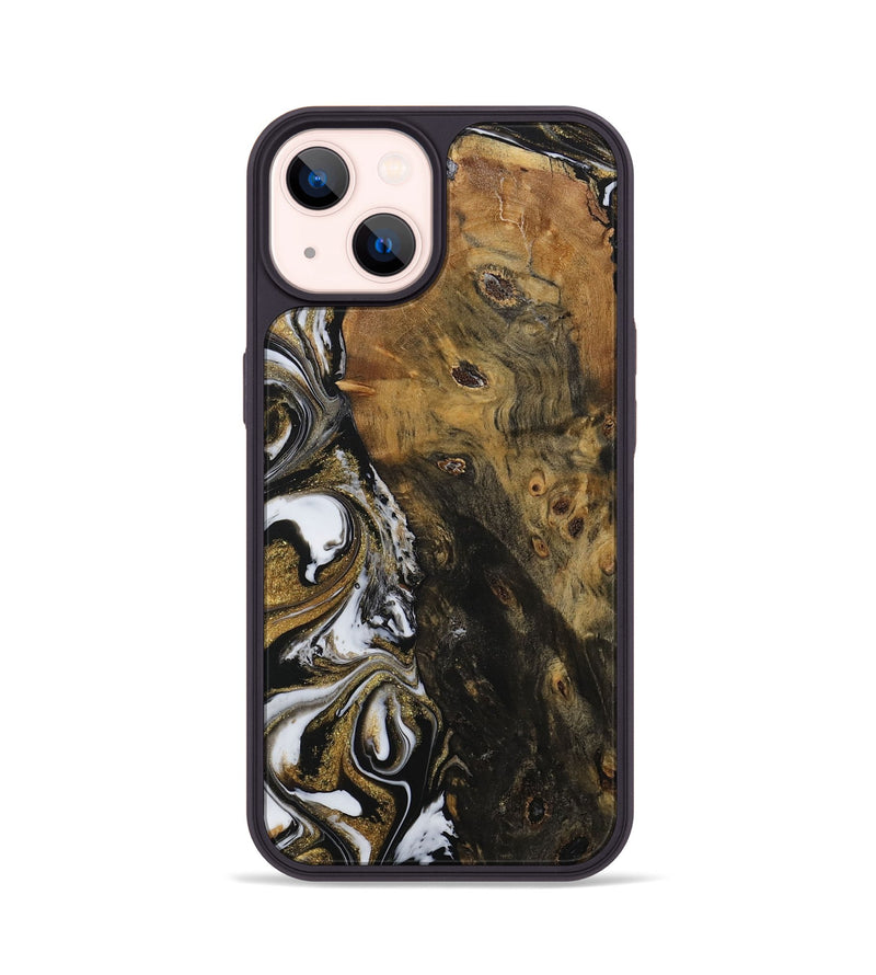 iPhone 14 Wood Phone Case - Carolan (Black & White, 729560)