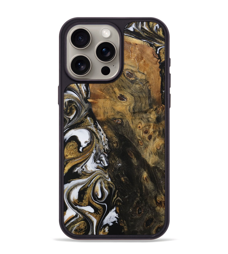 iPhone 15 Pro Max Wood Phone Case - Carolan (Black & White, 729560)