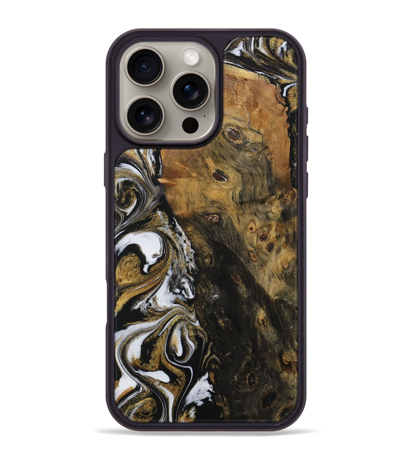 iPhone 16 Pro Max Wood Phone Case - Carolan (Black & White, 729560)