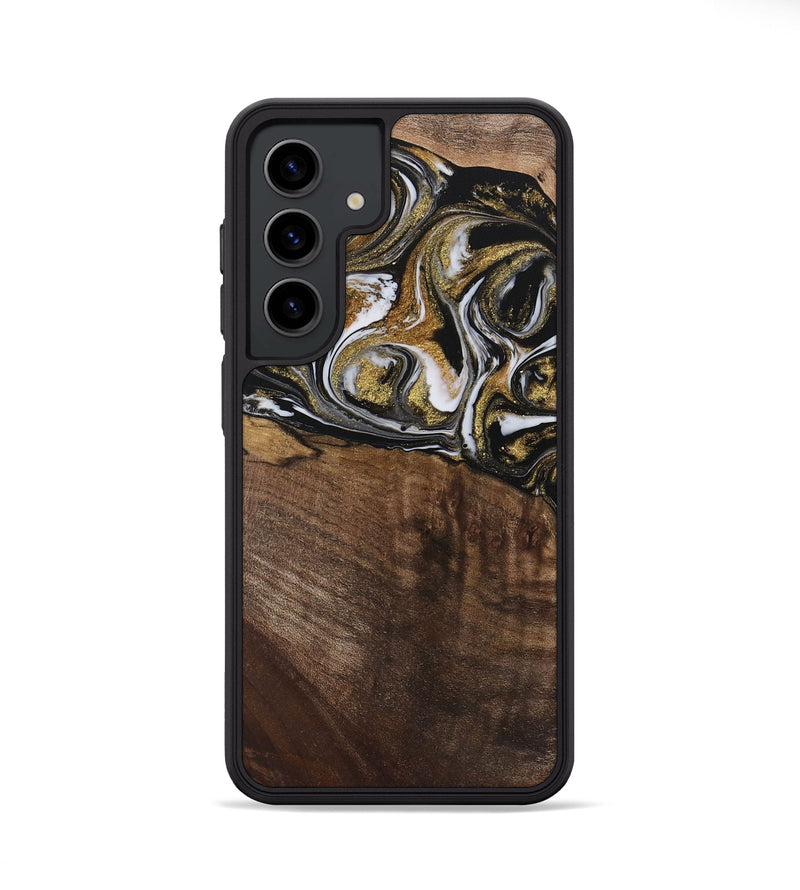 Galaxy S24 Wood Phone Case - Carmela (Black & White, 729561)