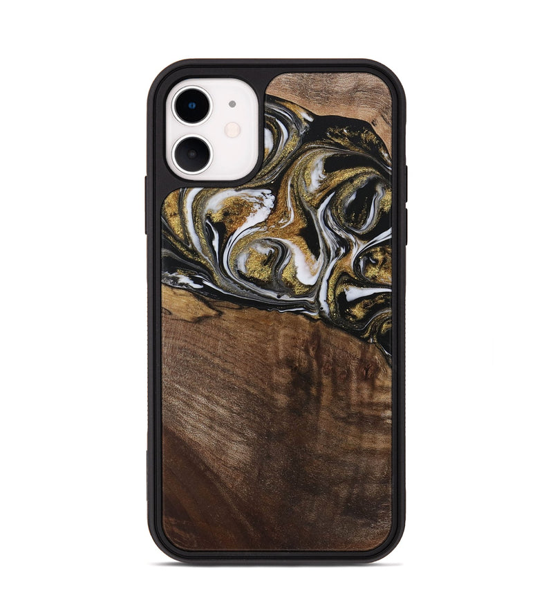 iPhone 11 Wood Phone Case - Carmela (Black & White, 729561)